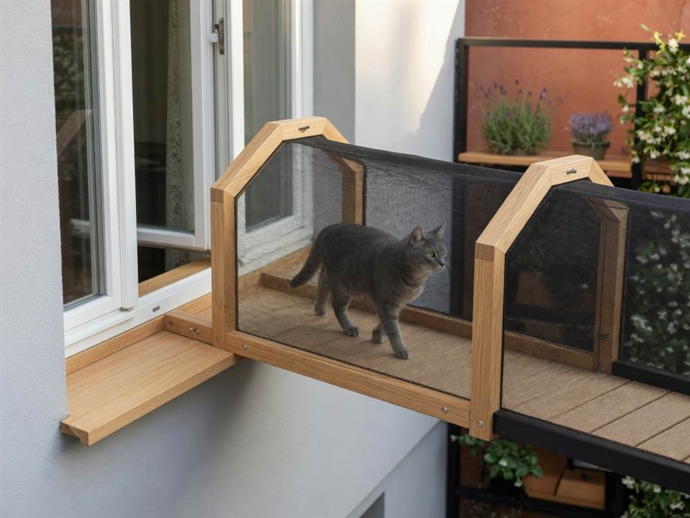 Ablakhoz csatlakozó fa catio alagút