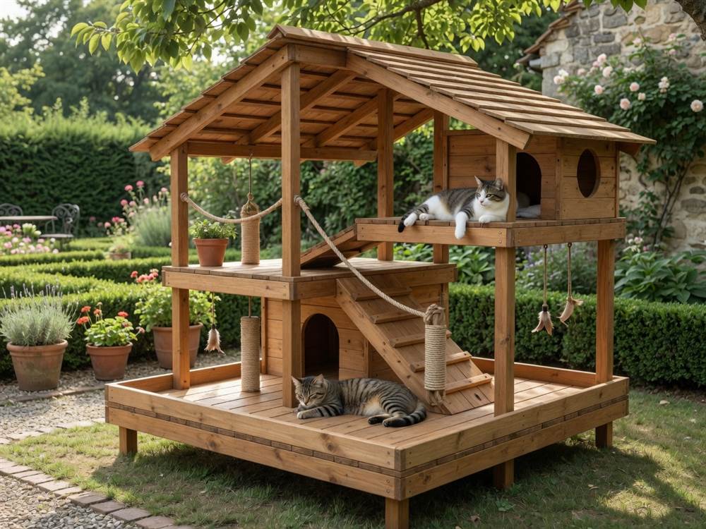 Catio szintek és lépcsők kültéren